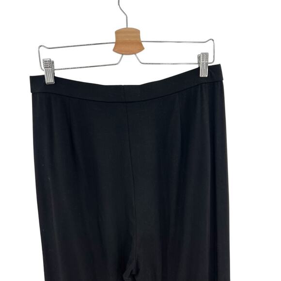 Eileen Fisher Stretch Jersey Knit Straight Pant Easy Fit Ankle Black Size Medium - Picture 7 of 10